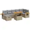 Image de vidaXL Ensemble de salon de jardin 5 pièces avec coussins Beige Poly Rattan