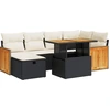 Image de vidaXL Ensemble de jardin canapé 8 pièces avec coussins noir poly rotin