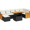 Image de vidaXL Ensemble de salon de jardin 5 pièces avec coussins noir poly rotin