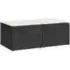 Image de vidaXL Ensemble de salon de jardin 2 pièces avec coussins noir poly rotin