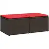 Image de vidaXL Ensemble de salon de jardin 2 pièces avec coussins Marron Poly rotin Acacia