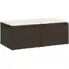 Image de vidaXL Ensemble de salon de jardin 2 pièces avec coussins Marron Poly rotin Acacia