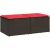 Image de vidaXL Ensemble de salon de jardin 2 pièces avec coussins Marron Poly rotin Acacia