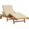 Image de vidaXL Transat en bois massif d'acacia, couleur beige