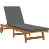 Image de Chaise longue vidaXL marron 199 x 63 x 85 cm en bois massif d'acacia
