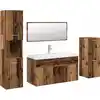 Image de vidaXL Ensemble de meubles de salle de bain 5 pièces imitation vieux bois matériau bois