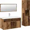 Image de vidaXL Ensemble de meubles de salle de bain 4 pièces imitation vieux bois matériau bois
