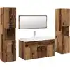 Image de vidaXL Ensemble de meubles de salle de bain 5 pièces imitation vieux bois matériau bois