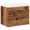 Image de vidaXL Armoire sous lavabo avec vasque encastrée aspect bois ancien