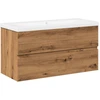 Image de vidaXL Meuble sous-lavabo avec vasque encastrée Chêne Artisan
