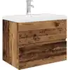 Image de vidaXL Meuble sous-lavabo avec vasque encastrée et robinet