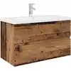 Image de vidaXL Meuble sous-lavabo avec vasque encastrée et robinet