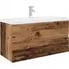Image de vidaXL Meuble sous-lavabo avec vasque encastrée et robinet