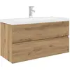 Image de vidaXL Meuble sous-lavabo avec vasque encastrée et robinet