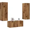 Image de vidaXL Armoires murales TV 3 pcs. Aspect vieux bois Matériaux dérivés du bois
