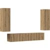 Image de vidaXL Armoires murales TV 4 pcs. Chêne Artisan Matériaux dérivés du bois