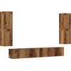 Image de vidaXL Armoires murales TV 4 pcs. Aspect vieux bois Matériaux dérivés du bois