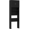 Image de vidaXL Armoire pour machine à laver noir aspect chêne 64x24x190 cm