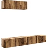 Image de vidaXL Armoires murales TV 3 pcs. Aspect vieux bois 100x30x30 cm Matériau dérivé du bois