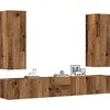 Image de vidaXL Ensemble de 5 armoires TV à montage mural imitation vieux bois Matériau dérivé du bois