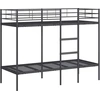 Image de vidaXL Lit superposé sans matelas noir 75x190 cm acier