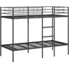 Image de vidaXL Lit superposé sans matelas noir 100x190 cm acier