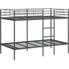 Image de vidaXL Lit superposé sans matelas noir 100x200 cm acier
