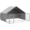 Image de vidaXL Chenil d'extérieur avec enclos 3x3x1,9 m Acier galvanisé