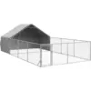 Image de vidaXL Chenil d'extérieur avec enclos 7x3x1,9 m Acier galvanisé