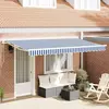Image de vidaXL Tissu de remplacement pour store bleu et blanc 4 x 2 m en polyester