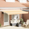 Image de vidaXL Tissu de remplacement pour store, jaune et blanc, 4 x 2 m, polyester