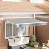 Image de vidaXL Tissu de remplacement pour store, anthracite et blanc, 2,5 x 2 m, polyester