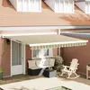 Image de vidaXL Tissu de remplacement pour store, vert et jaune, 4 x 3 m, polyester