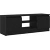 Image de vidaXL Armoire TV noire imitation chêne 102x30x36 cm Bois composite