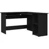 Image de Bureau d'angle vidaXL noir aspect chêne 120 x 140 x 75 cm