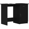 Image de Bureau vidaXL avec rangement, aspect chêne noir, 100 x 50 x 76 cm