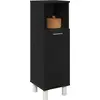 Image de vidaXL Armoire de salle de bain avec porte noire imitation chêne 30 x 30 x 95 cm