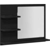 Image de vidaXL Miroir de salle de bain noir imitation chêne 60x10,5x45 cm Bois composite