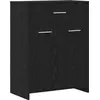 Image de vidaXL Armoire de salle de bain avec porte noire imitation chêne 60 x 33 x 80 cm