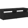 Image de Meuble TV vidaXL avec LED, 2 pièces, noir, aspect chêne, 60 x 35 x 40 cm