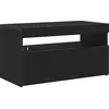 Image de vidaXL Meuble TV Noir aspect chêne 75 x 35 x 40 cm Matériau dérivé du bois