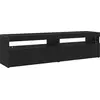Image de Meuble TV vidaXL avec LED, 2 pièces, noir, aspect chêne, 75 x 35 x 40 cm