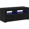 Image de vidaXL Armoire TV noir imitation chêne 90 x 35 x 40 cm Bois composite