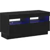 Image de vidaXL Armoire TV noir imitation chêne 80 x 35 x 40 cm Matériau dérivé du bois