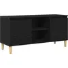 Image de vidaXL Armoire TV noir imitation chêne 102 x 35 x 50 cm Matériau dérivé du bois