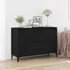 Image de Buffet vidaXL noir aspect chêne 104 x 35 x 70 cm en aggloméré