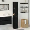 Image de vidaXL Armoire de salle de bain avec porte aspect chêne noir 25 x 25 x 170 cm
