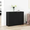 Image de Buffet vidaXL noir aspect chêne 90,5 x 30 x 70 cm en aggloméré