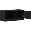 Image de vidaXL Armoire TV noir imitation chêne 80 x 35 x 36,5 cm Matériau dérivé du bois