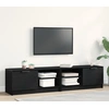 Image de vidaXL : 2 meubles TV, noir, imitation chêne, panneaux de particules